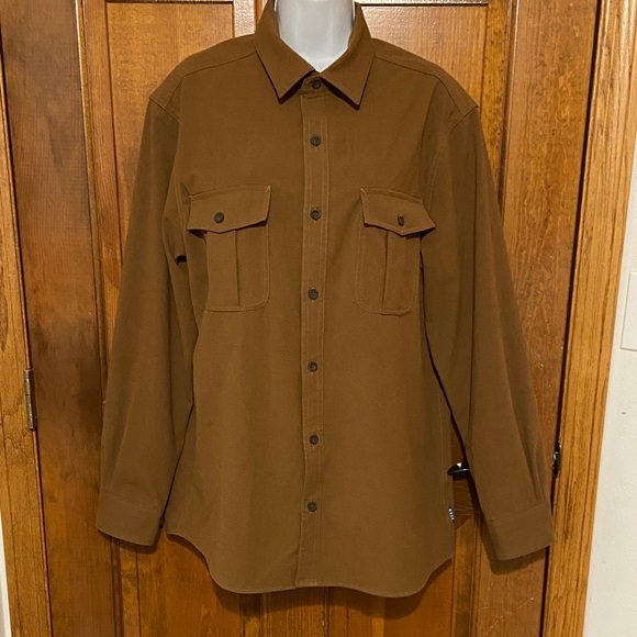 Rowm The Lodge Collection Long Sleeve Brushed Solid Button Down Shirt Size Large - Picture 2 of 12